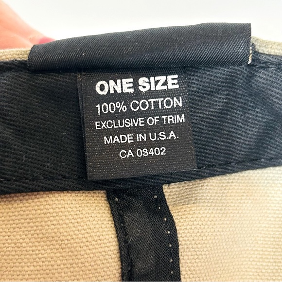 VTG Harley Davidson Hat Motorcycle Tan Black Baseball Cap Adjustable Made In USA - Picture 6 of 6